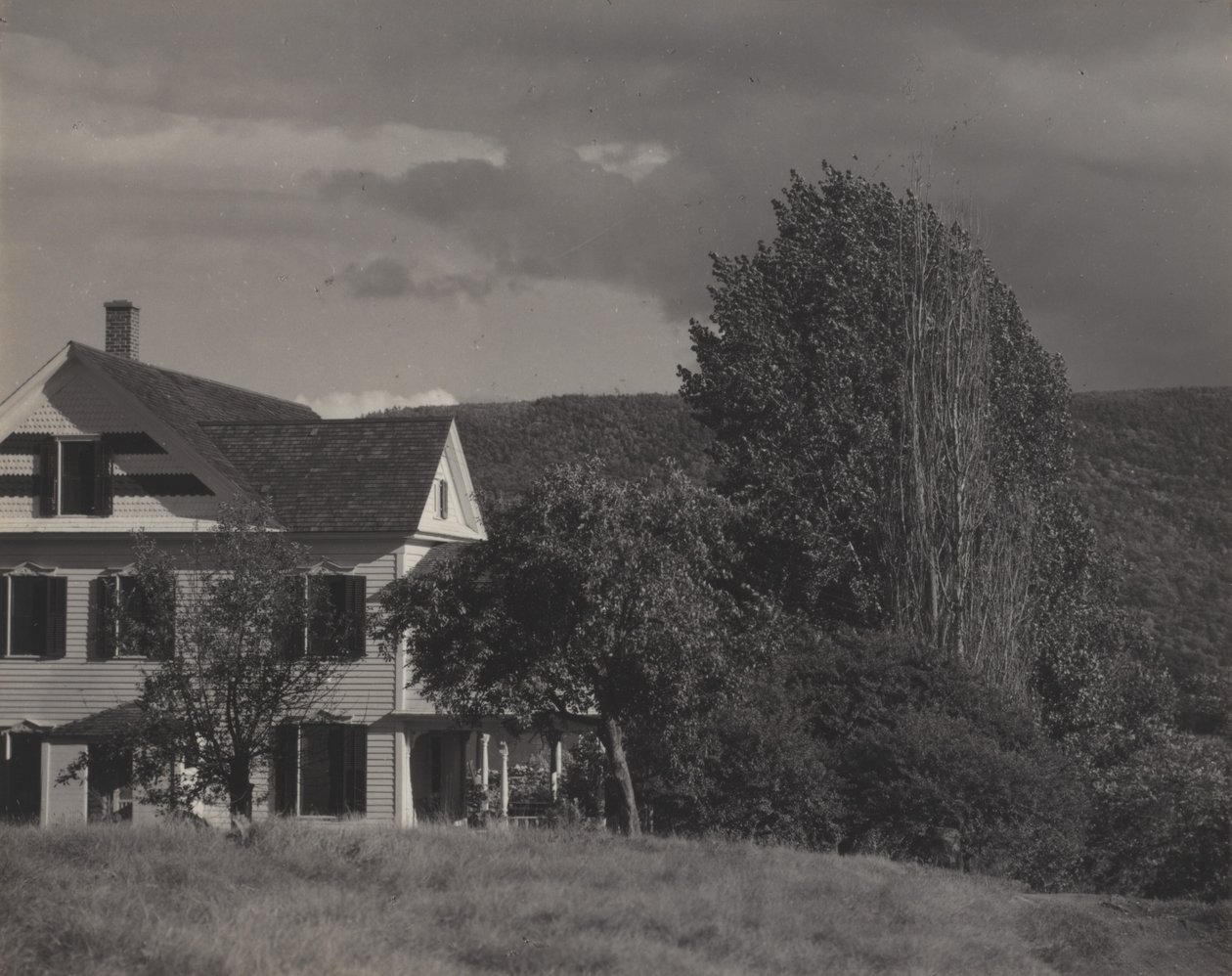 Hus och popplar, Lake George av Alfred Stieglitz