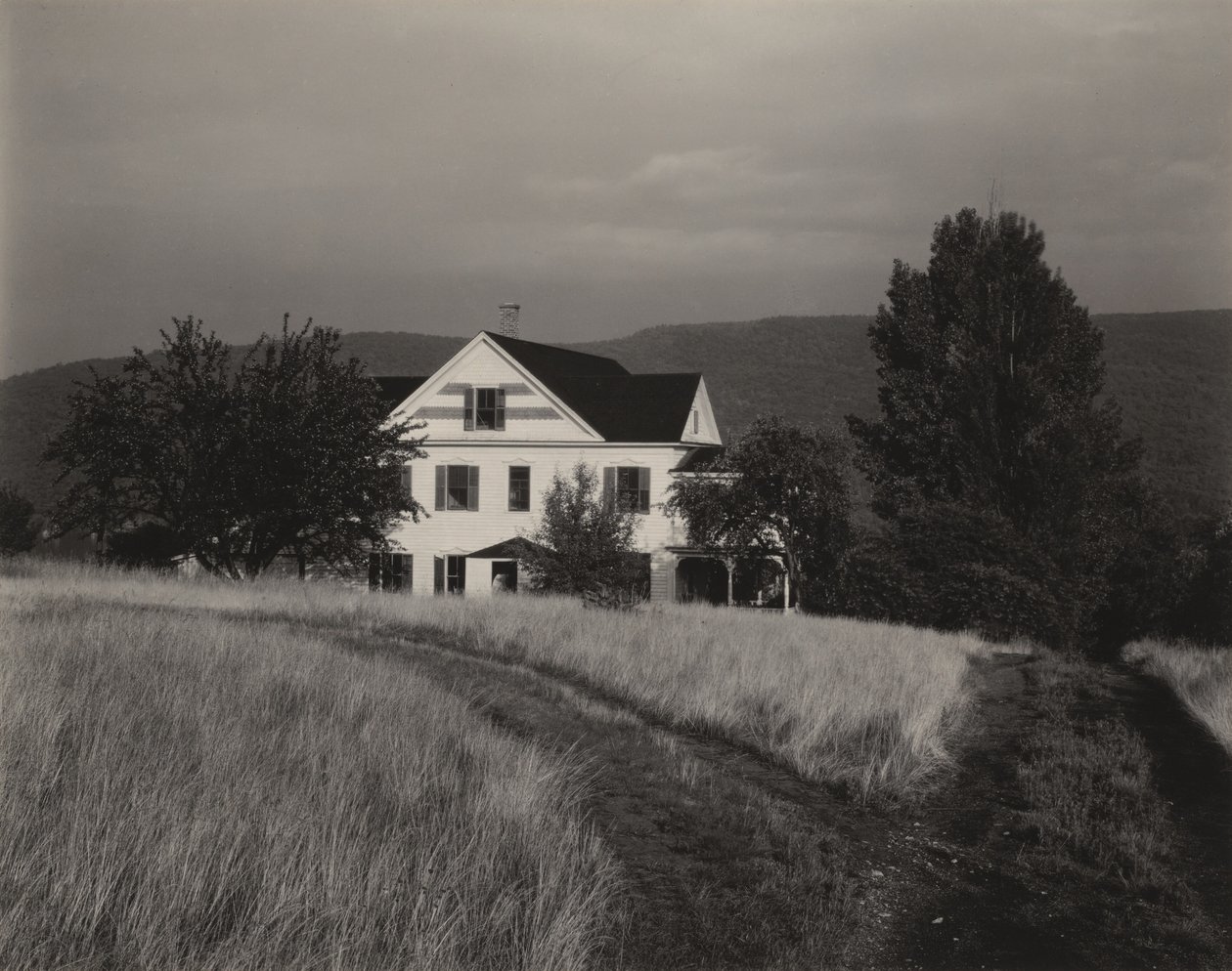 Hus och träd, Lake George av Alfred Stieglitz