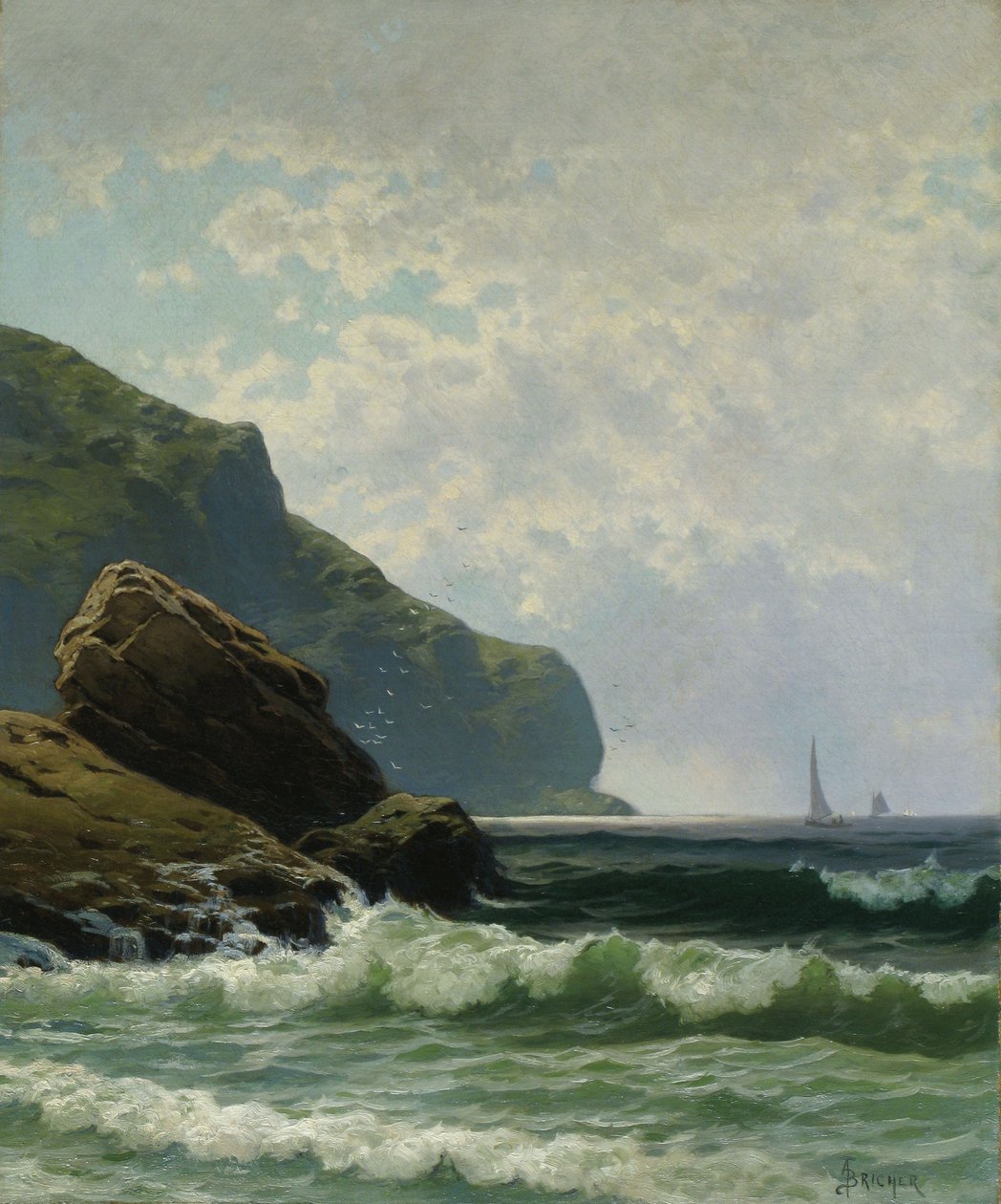 Havslandskap med båtar till havs av Alfred Thompson Bricher av Alfred Thompson Bricher