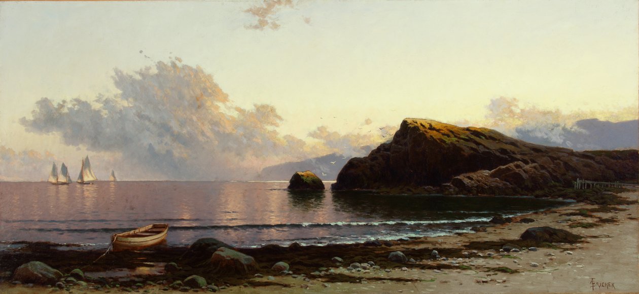 Solnedgång vid kusten 1885 (olja på duk) av Alfred Thompson Bricher
