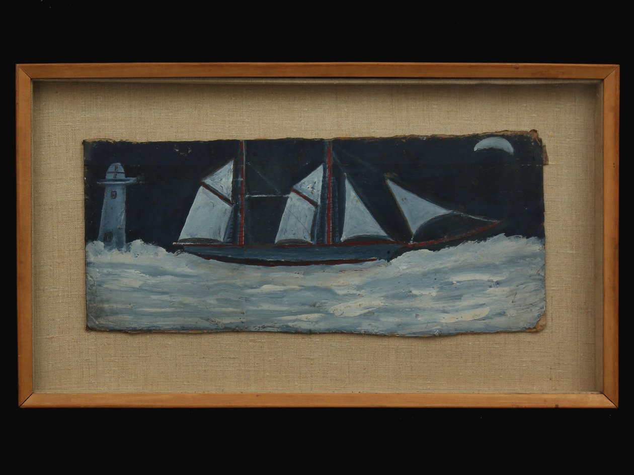 Trålare utanför Cornwalls kust, ca 1930 av Alfred Wallis