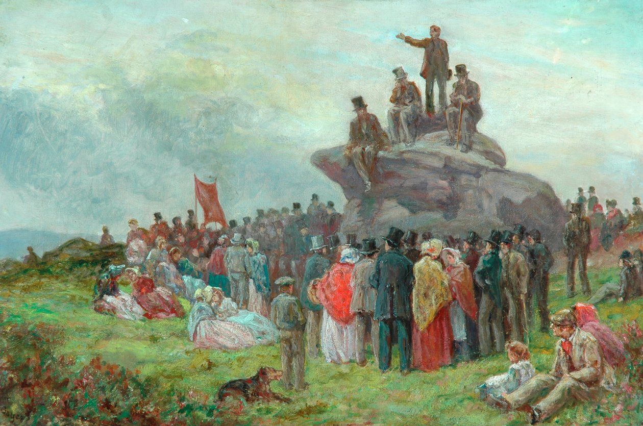 Ett chartistmöte vid Basin Stones, Todmorden, 1842 av Alfred Walter Bayes