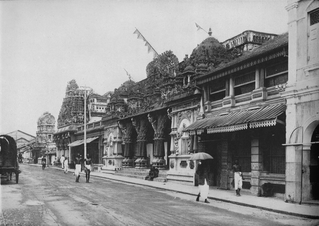 Ett hinduiskt tempel, Pettah, Colombo, c1890, 1910 av Alfred William Amandus Plate
