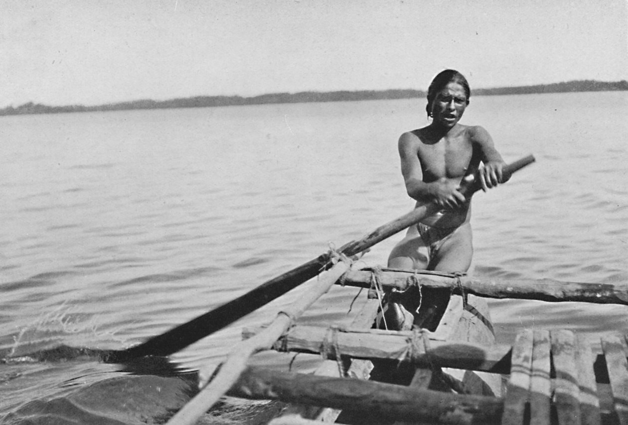 Fiskare på sin kanot, c1890, 1910 av Alfred William Amandus Plate