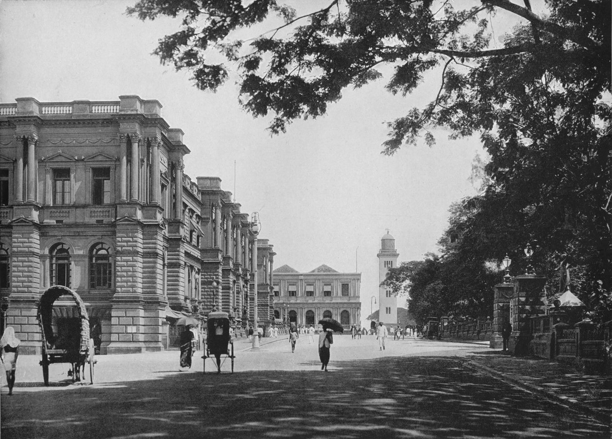 General Post Office med ingång till Queens House och Clock Tower in Distance, c1890, 1910 av Alfred William Amandus Plate