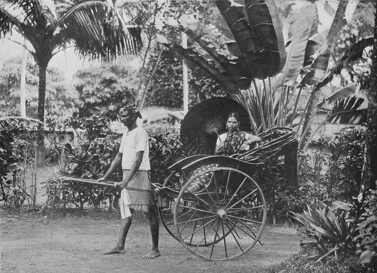 Tamilsk dam i Rickshaw, c1890, 1910 av Alfred William Amandus Plate