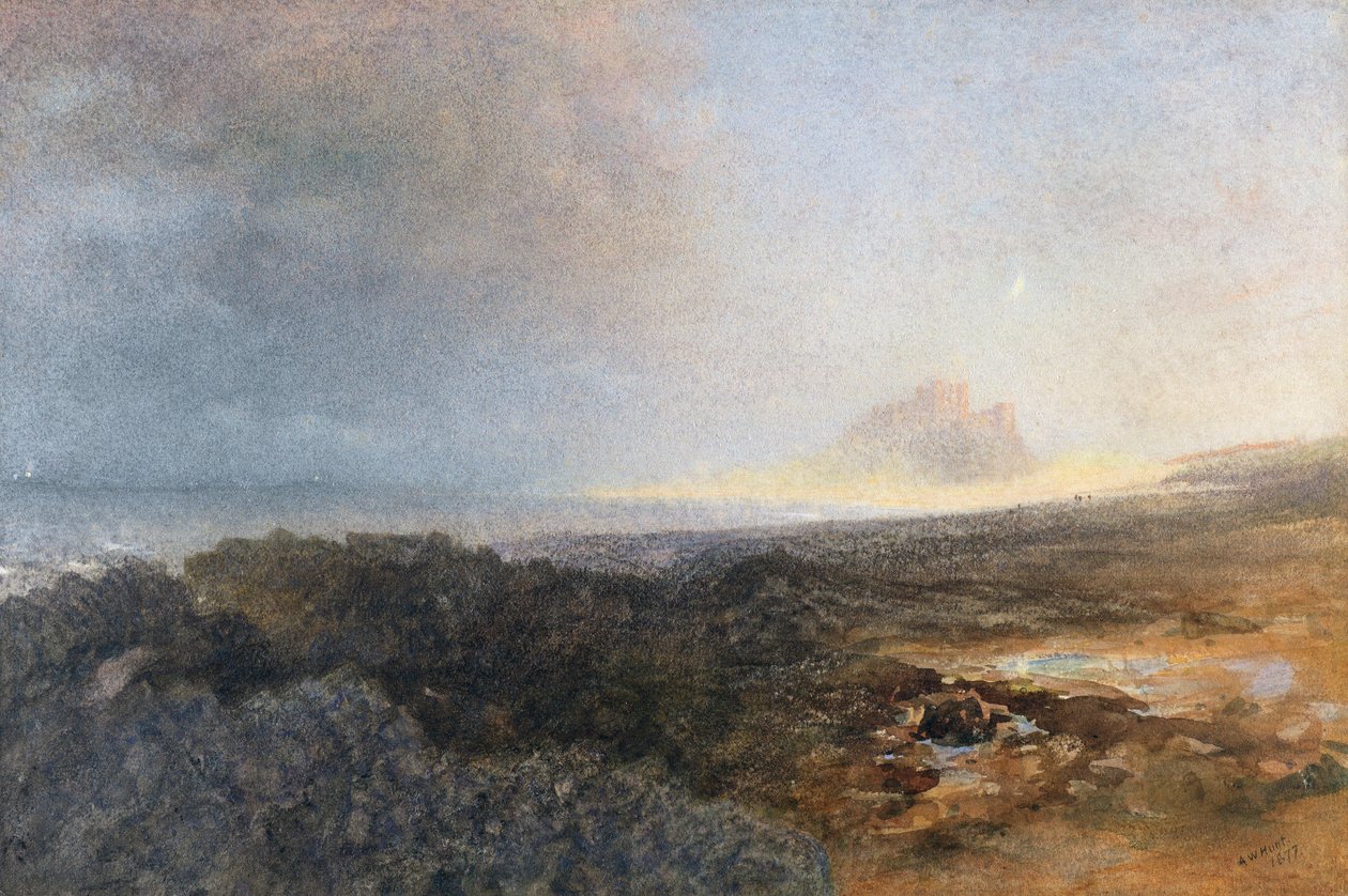 Bamburgh Castle, Northumberland, 1877 av Alfred William Hunt