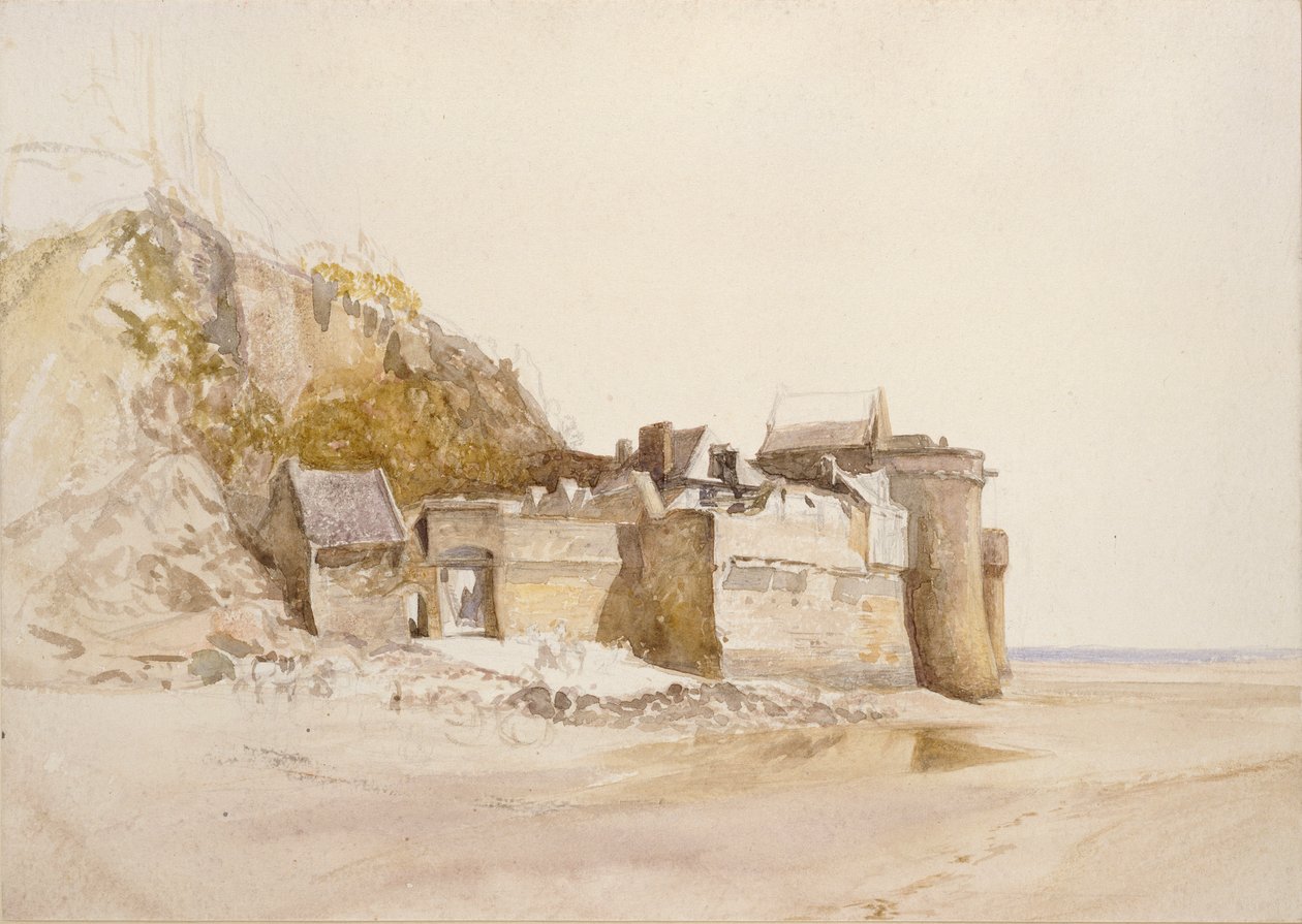 Mont St Michel, Yttre porten, c1876 av Alfred William Hunt