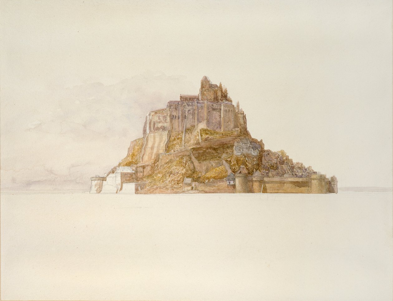 Mont St Michel från sanden, c1876 av Alfred William Hunt