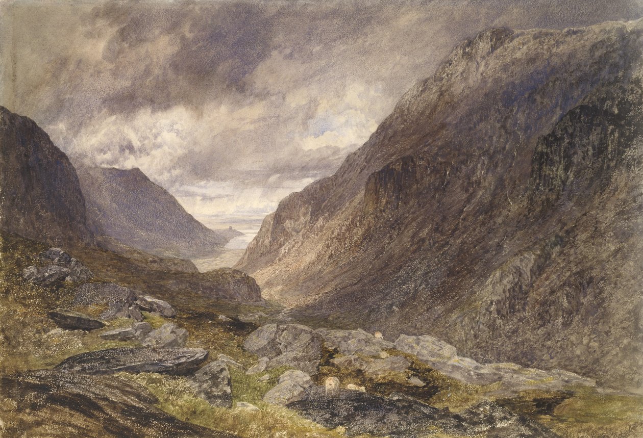 Pass of Llanberis, c.1853 (akvarell på papper) av Alfred William Hunt