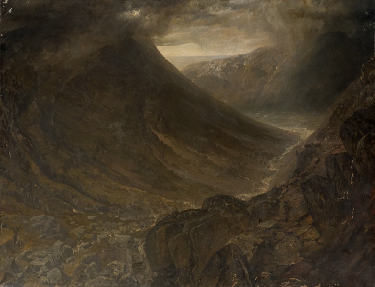 Wasdale Head från Styhead Pass, Cumbria, ca 1854 av Alfred William Hunt