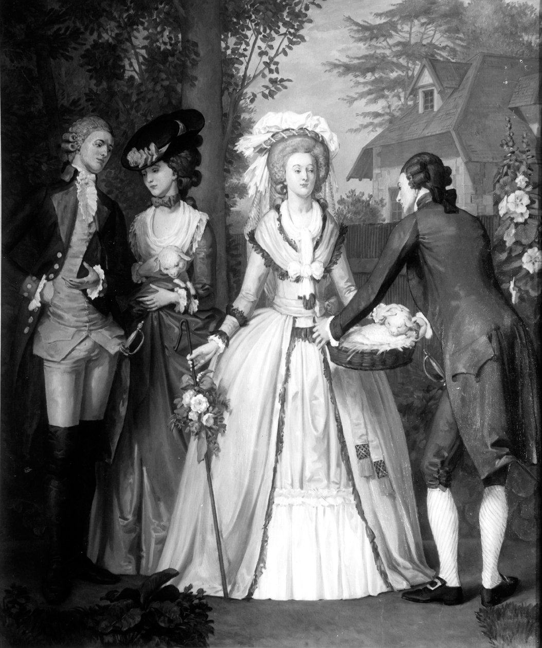 Marie-Antoinette (1755-93) av Habsbourg-Lorraine, drottning av Frankrike och Navarra, som herdinna i Trianon (bw print) av Alfred Wilson Cox