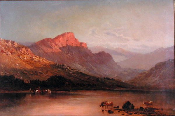 Kväll i Trossachs (olja på duk) av Alfred de Breanski