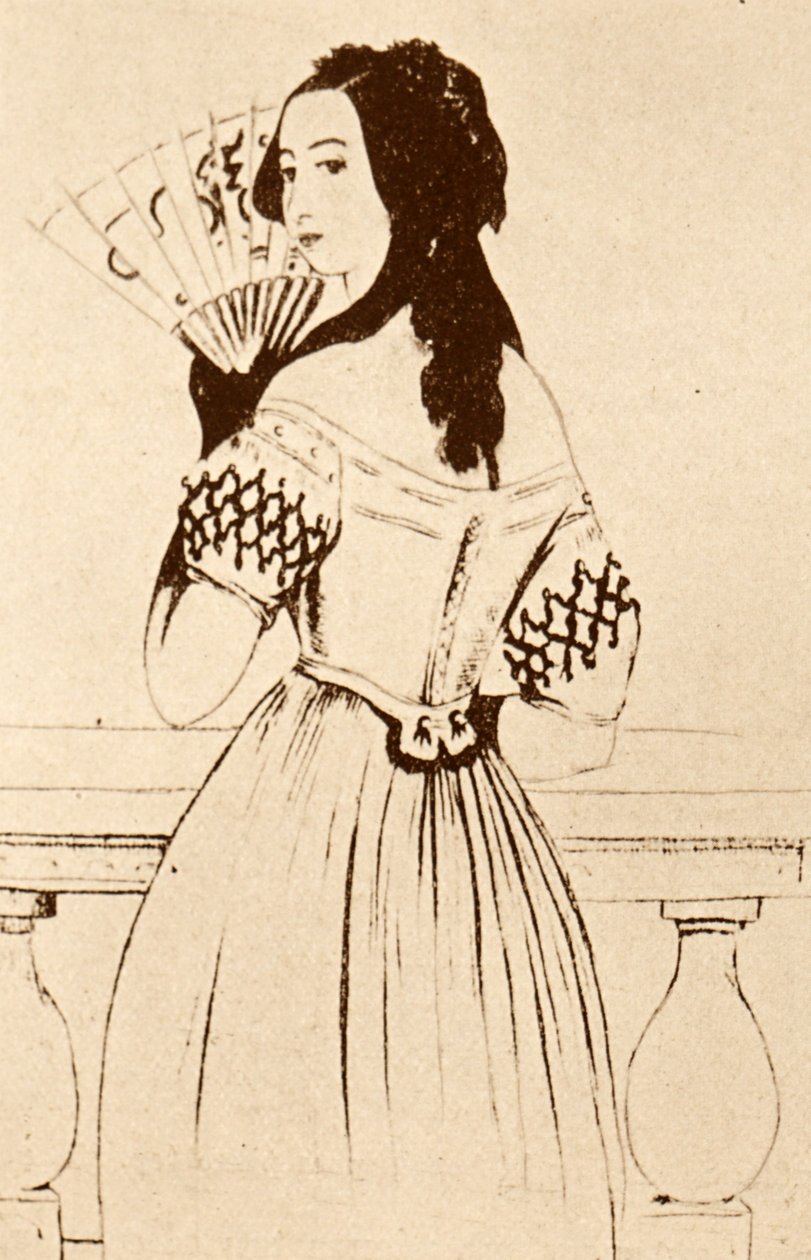 George Sand (teckning) av Alfred de Musset