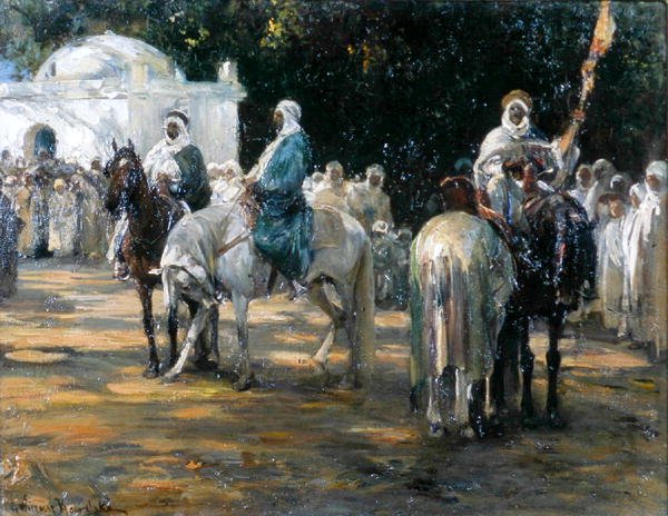 In Front of the Meshhed, c.1903 (olja på duk) av Alfred von Wierusz Kowalski