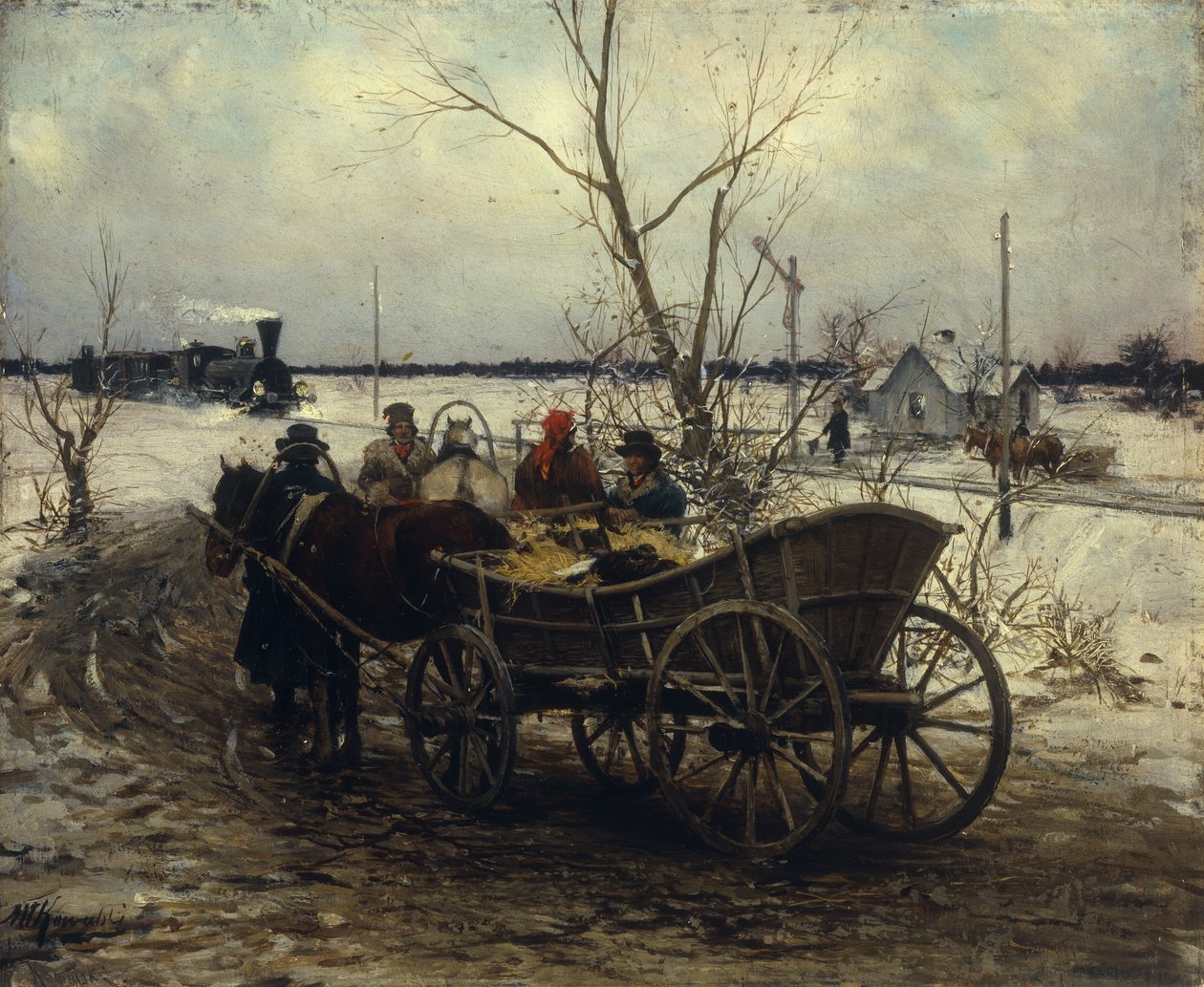 Möte med tåget av Alfred von Wierusz Kowalski