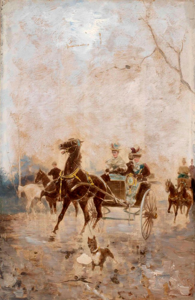  Enovprezna kocija z damami av Alfredo Tominz