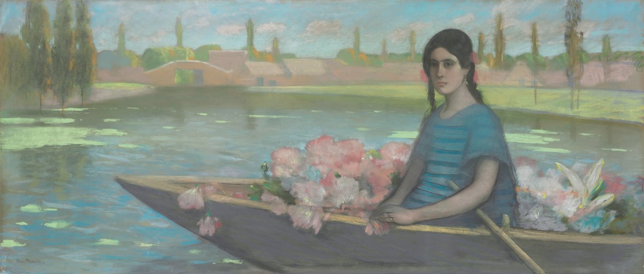 Blomstersäljare (pastell på papper på duk) av Alfredo Ramos Martinez