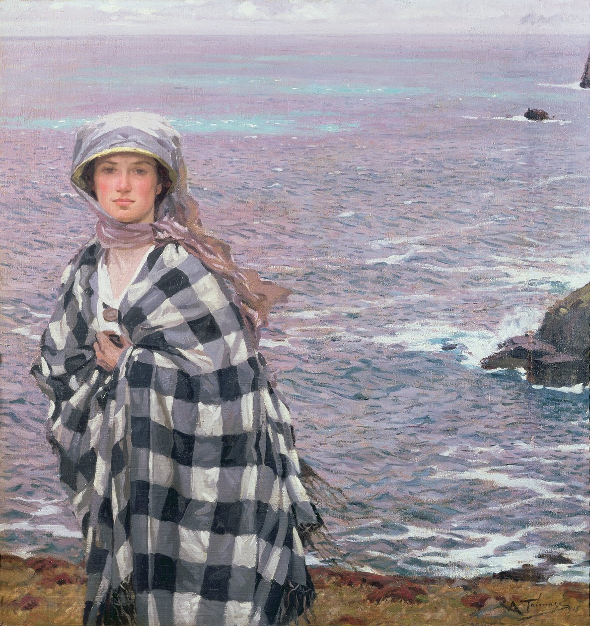 Den rutiga sjalen, 1915 av Algernon Mayow Talmage