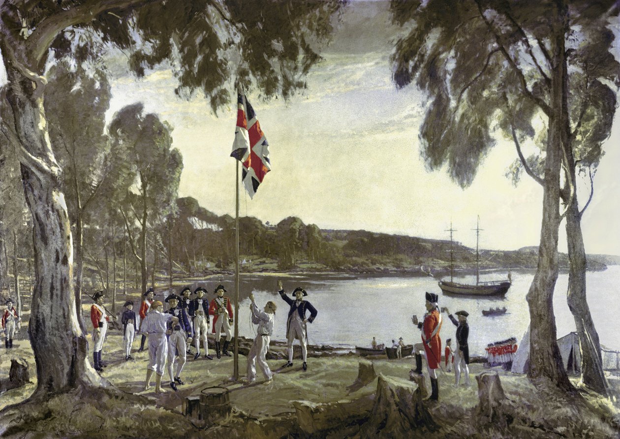 The Founding of Australia av kapten Arthur Phillip, 26 januari 1788 av Algernon Mayow Talmage