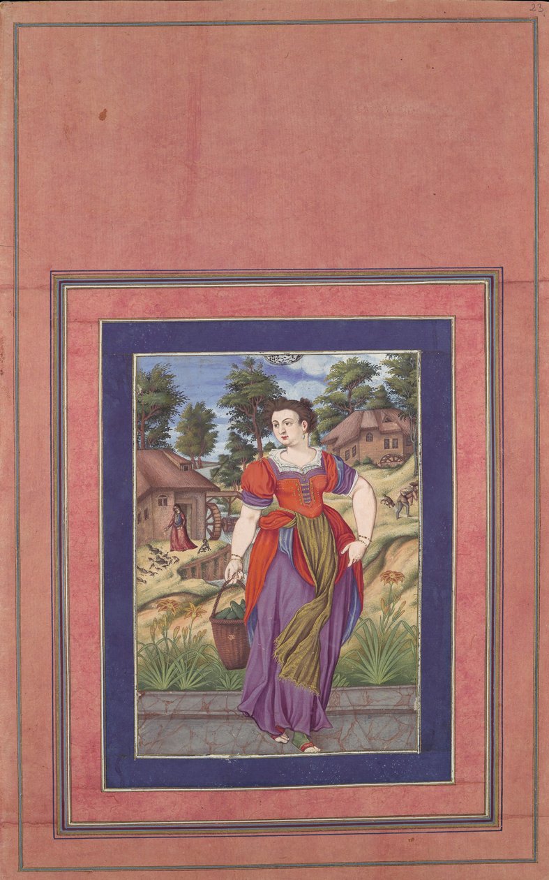 Summer, från en serie av de fyra årstiderna, Folio från Davis Album, ca. 1660-70. av Ali Quli Jabbadar