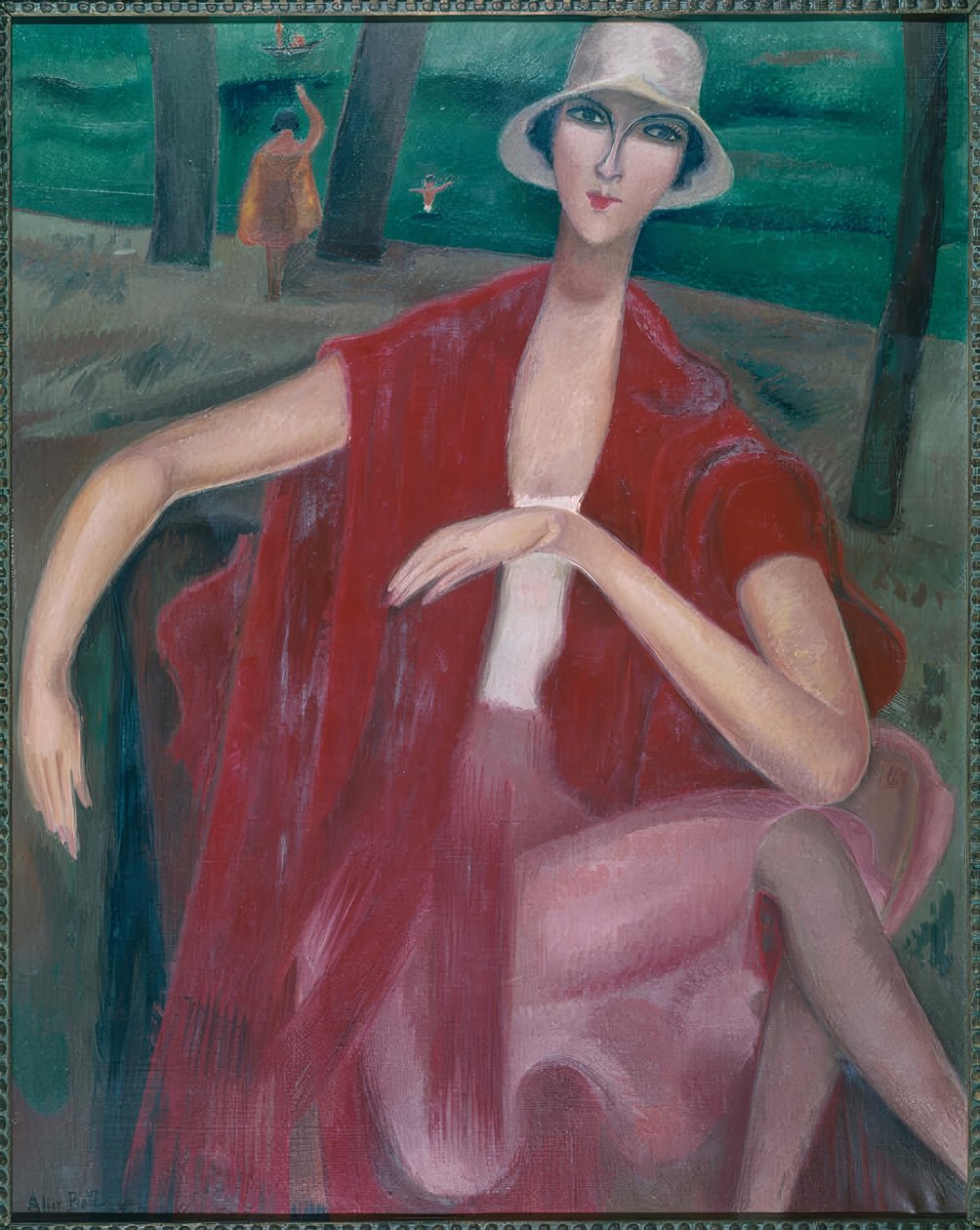 Kvinna i Rot am Ufer av Alice Bailly