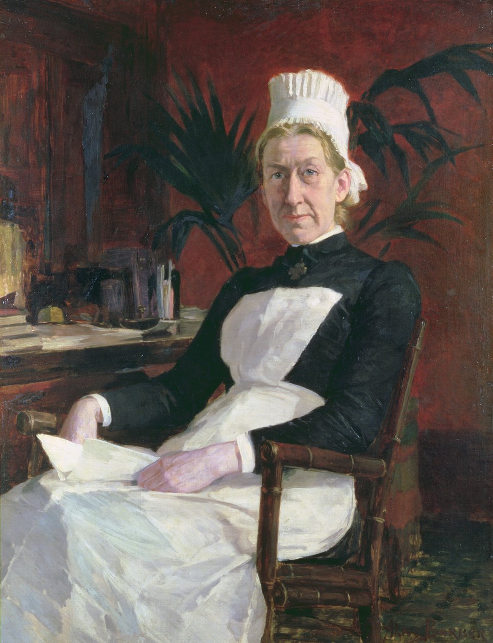 Alice Fisher, chefssköterska (olja på duk) av Alice Barber Stephens