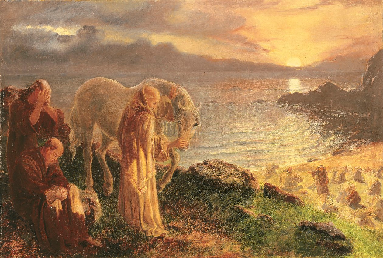 St Columbas farväl till den vita hästen, 1865-1868 av Alice Boyd