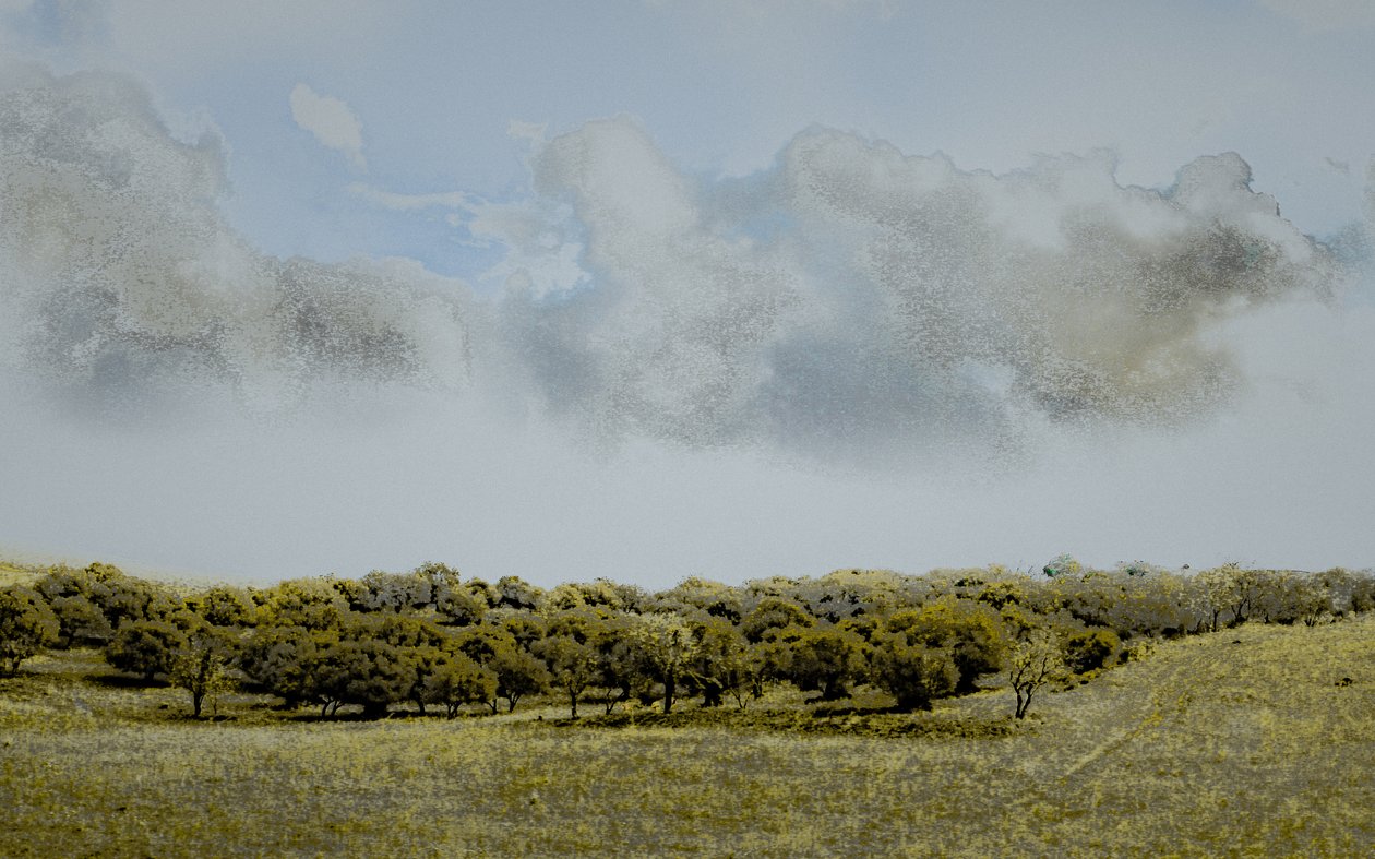 Sicilian Afternoon, 2018 (handmålat fotografi) av Alice Gur Arie