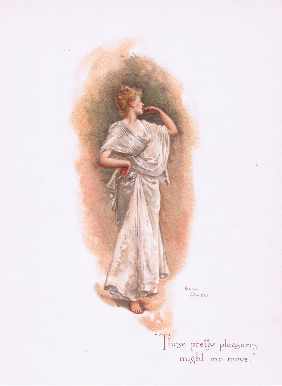 Dessa vackra nöjen kan vi flytta, från Some Old Love Songs publicerade av Hildesheimer & Faulkner, 1892 av Alice Havers