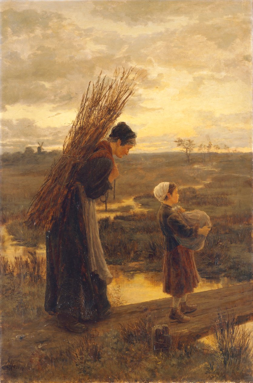 "De gick sin trötta väg hemåt", 1870-1890 av Alice Mary Morgan