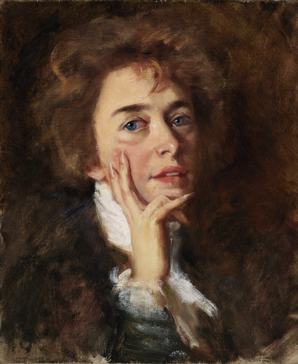 Självporträtt med Jabot, 1896. av Alice Pike Barney
