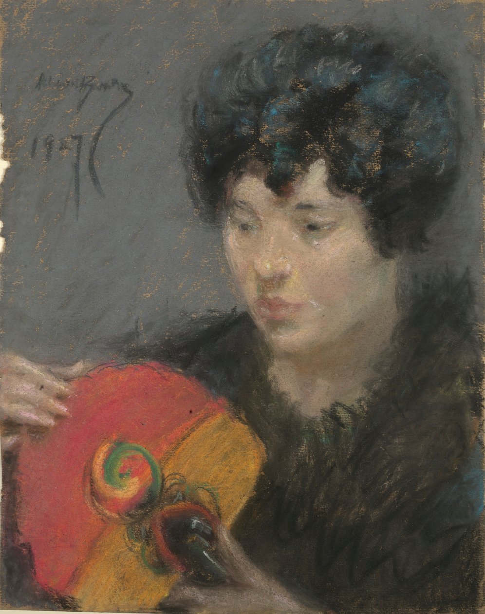 Studie med fläkt av Alice Pike Barney