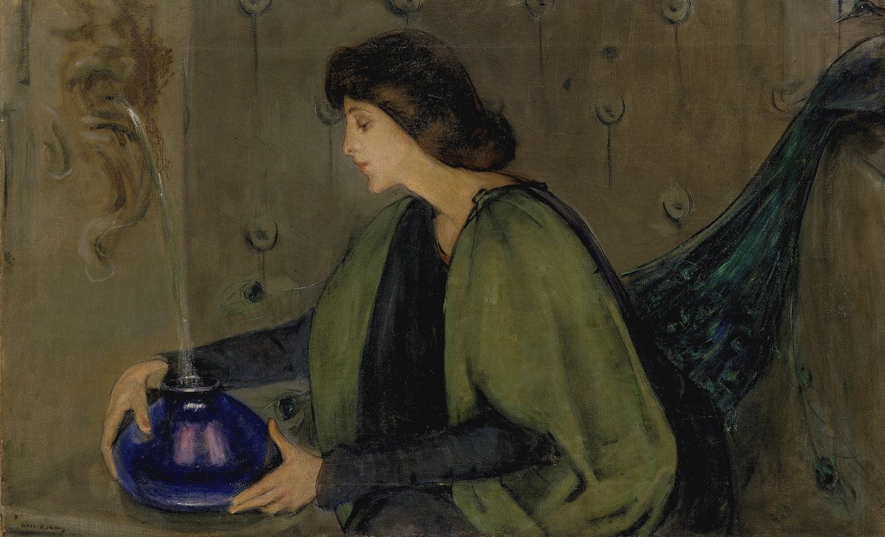 Kvinna och påfågel, ca. 1900. av Alice Pike Barney