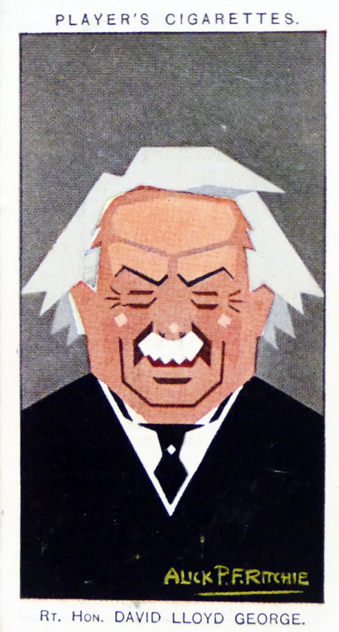 1926 Spelarens cigarettkort föreställande: David Lloyd George av Alick Penrose Forbes Ritchie