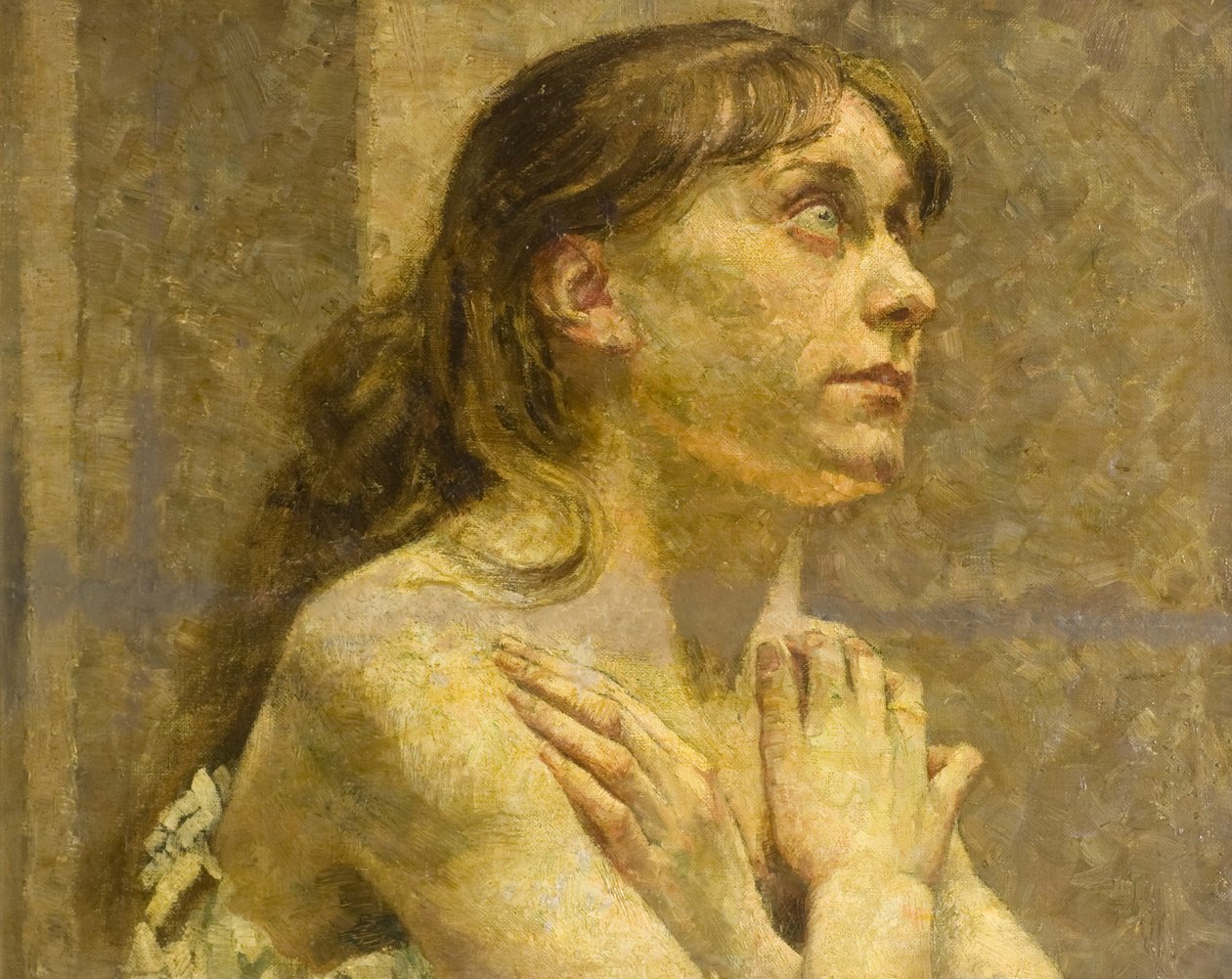 Girl Praying (olja ombord) av Alick Penrose Forbes Ritchie