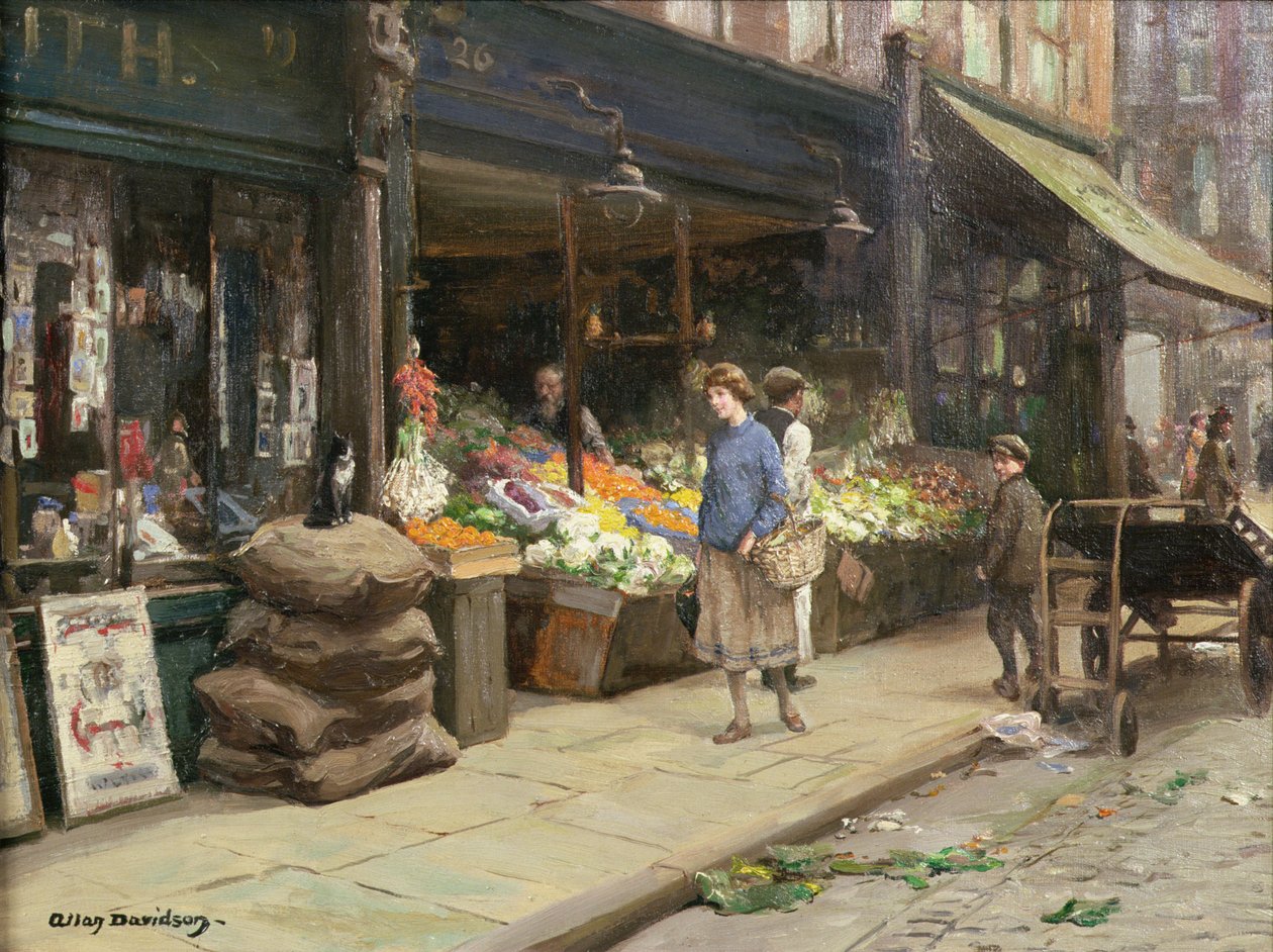 En gatumarknad i London av Allan Douglas Davidson