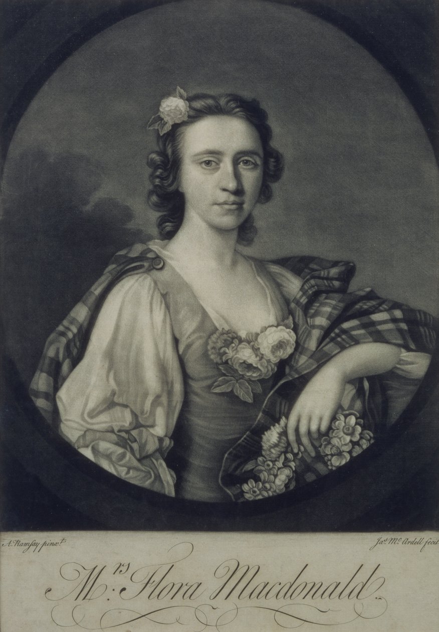 Flora MacDonald, graverad av James McArdell (mezzotint) av Allan Ramsay