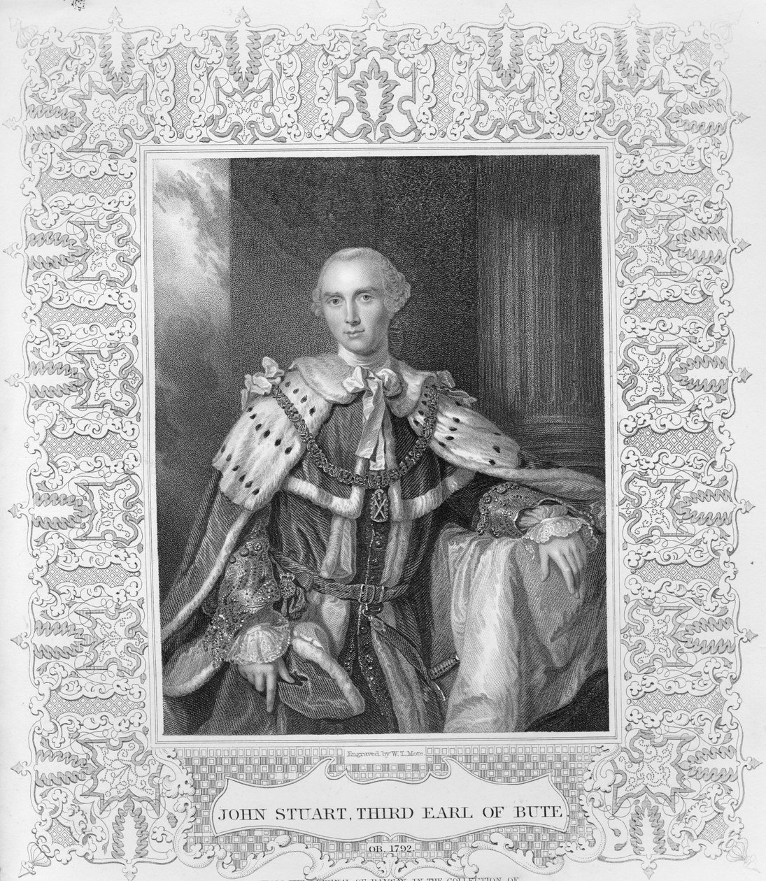 John Stuart, Third Earl of Bute, graverad av W.T. Mote, 1792 av Allan Ramsay