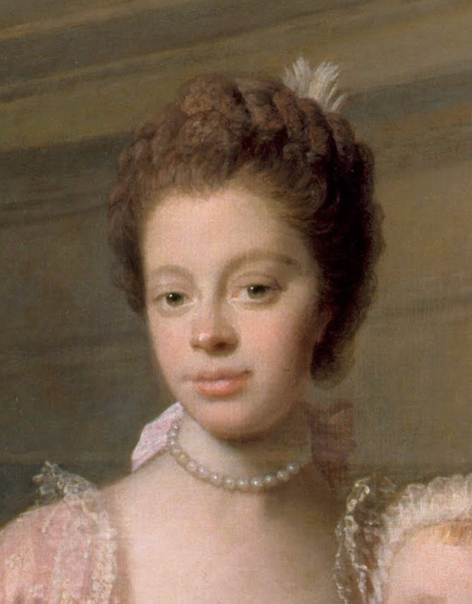 Drottning Charlotte 1744-1818, med sina två äldsta söner av Allan Ramsay