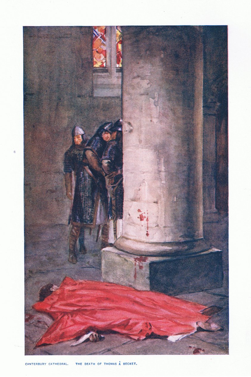 Canterbury Cathedral: The death of Thomas A Beckett, illustration från Children