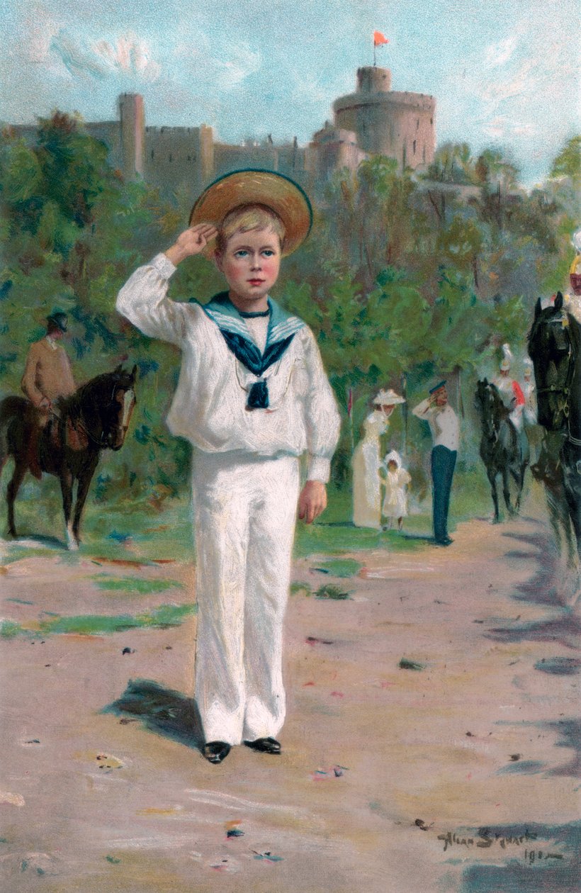 Edward, Prince of Wales, hälsar färgerna, 1902 av Allan Stewart