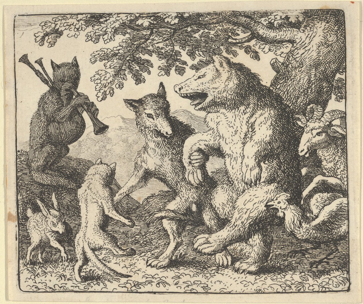Ett parti till ära för björnen och vargen, 1650-75. av Allart van Everdingen