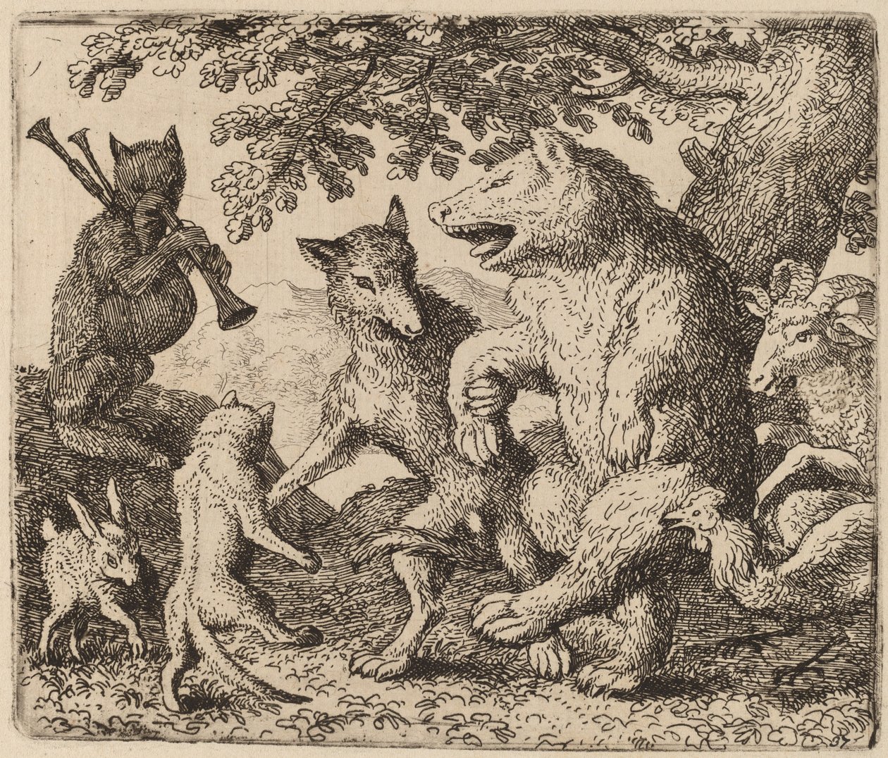 Alla gläds åt björnen och vargen, förmodligen ca. 16451656. av Allart van Everdingen