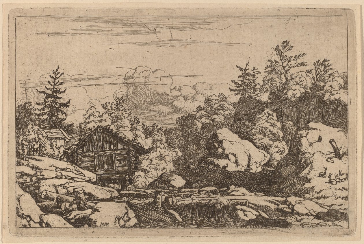 Stugor vid banken, troligen ca. 16451656. av Allart van Everdingen