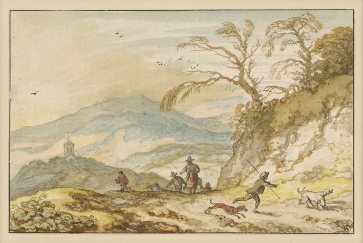Bergslandskap av Allart van Everdingen