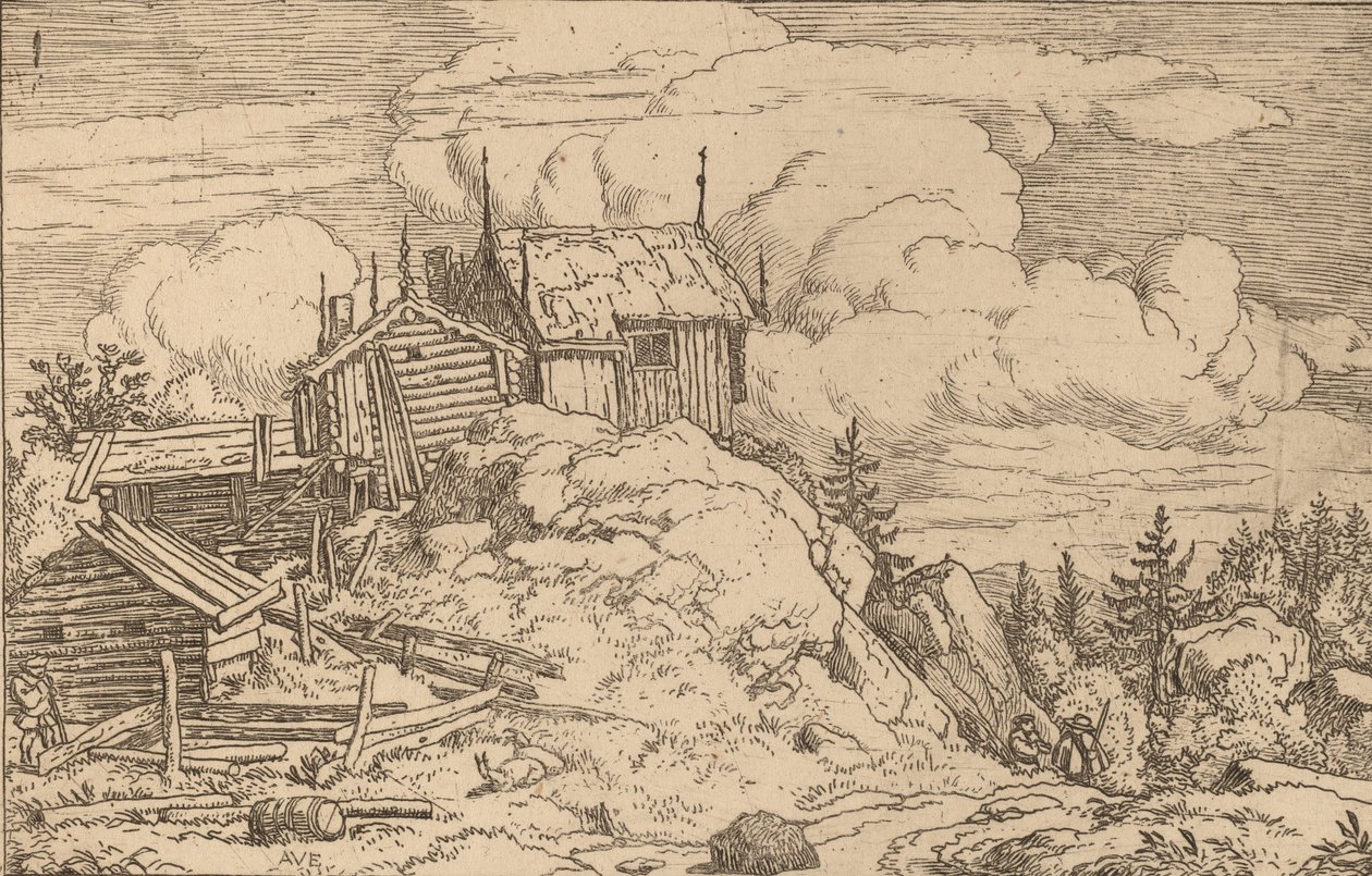 Hamlet on a Hill, förmodligen ca. 16451656. av Allart van Everdingen