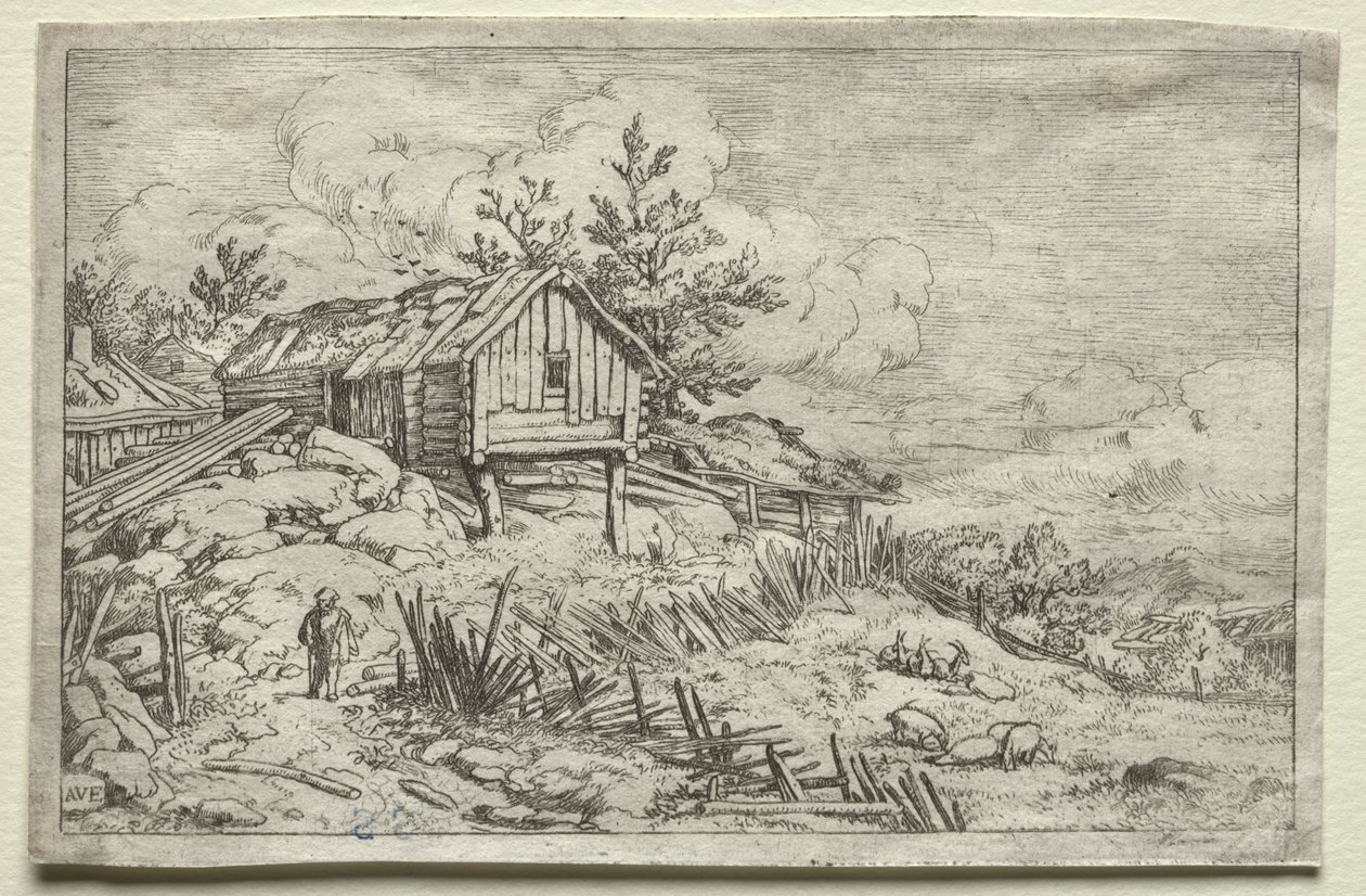 Man i porten till det öde huset. av Allart van Everdingen