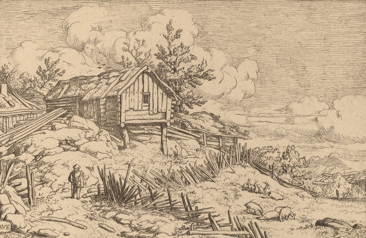 Man nära ingången till en ruinös häck, troligen ca. 16451656. av Allart van Everdingen