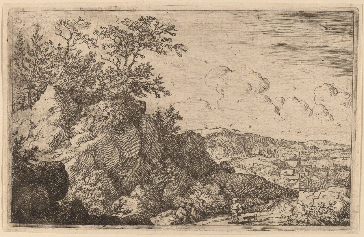 Bonde med sin hund, troligen ca. 16451656. av Allart van Everdingen